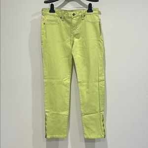 Chaser Lime Green Pants with Zipper Detail ankle straight leg women’s 30 new